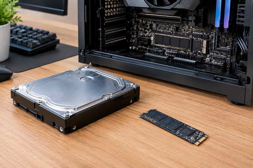 NVMe SSD and hard drive for a gaming PC