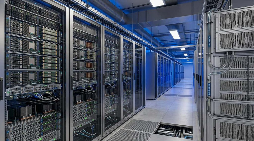 AI data center servers illustrating growing demand for high-speed memory