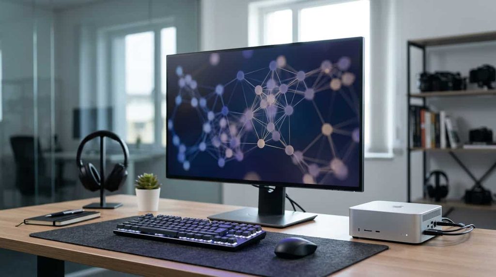 Compact mini workstation used for local AI computing