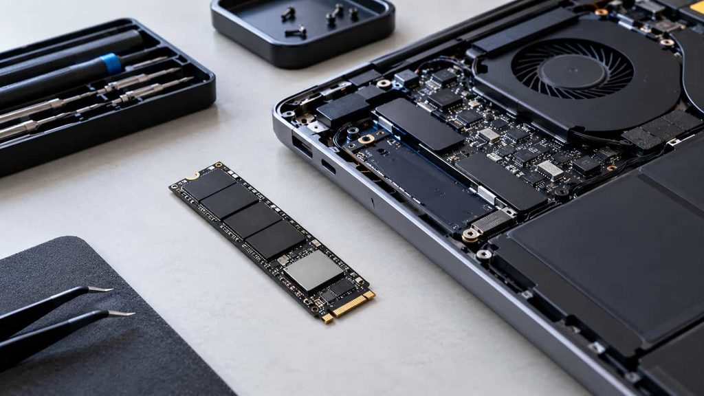 NVMe SSD storage for a modern laptop