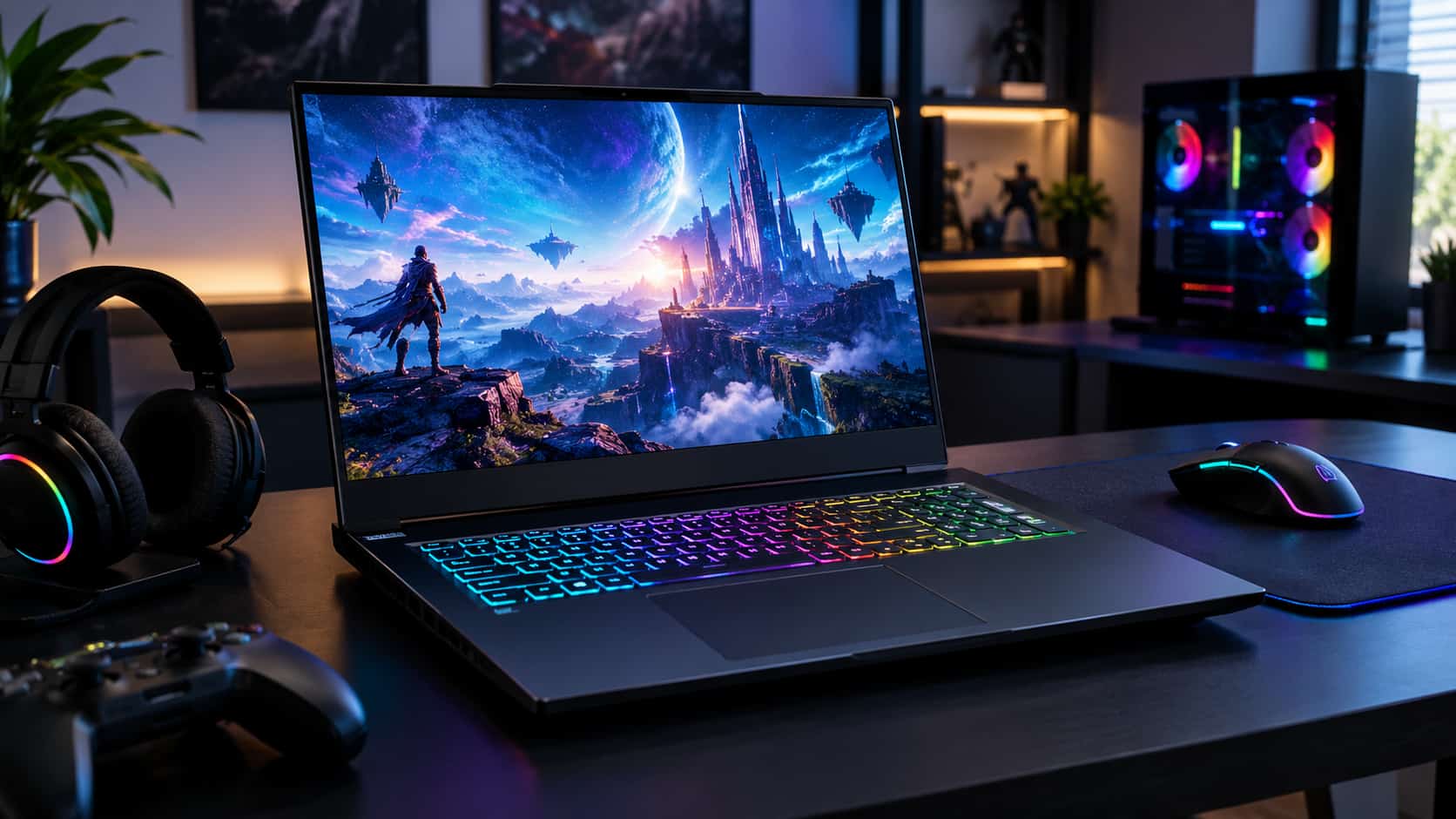 Best gaming laptop 2026 on a modern gaming desk